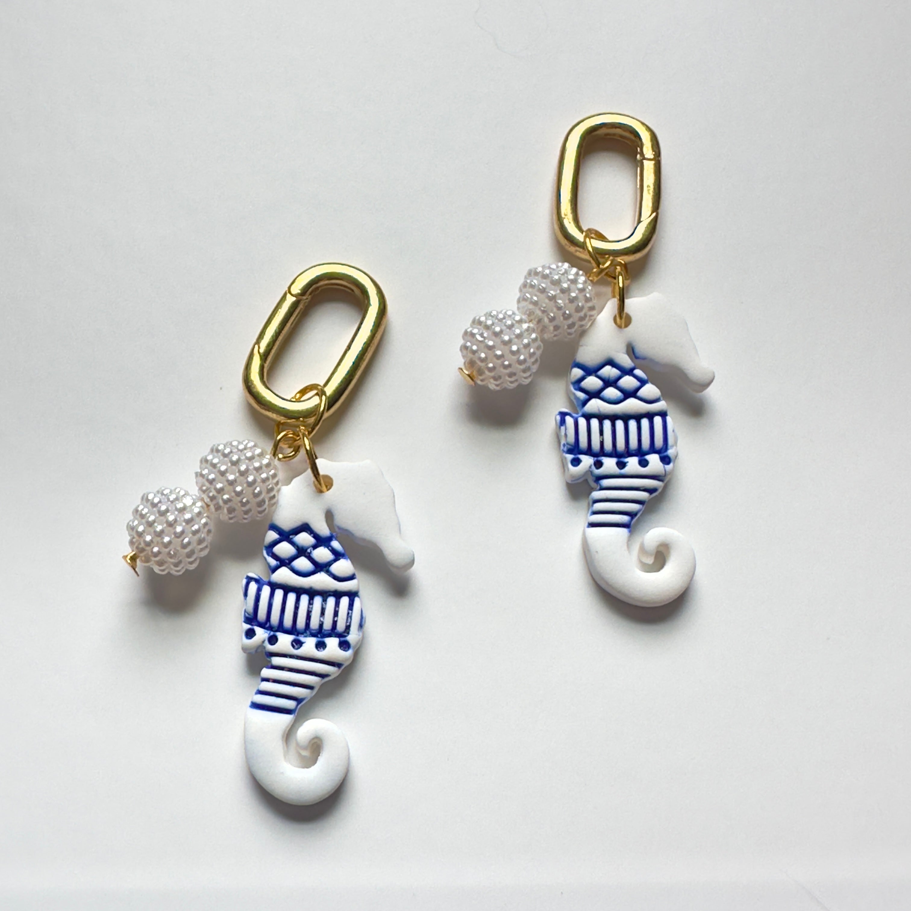Blue Tide Seahorse Keychain Charm