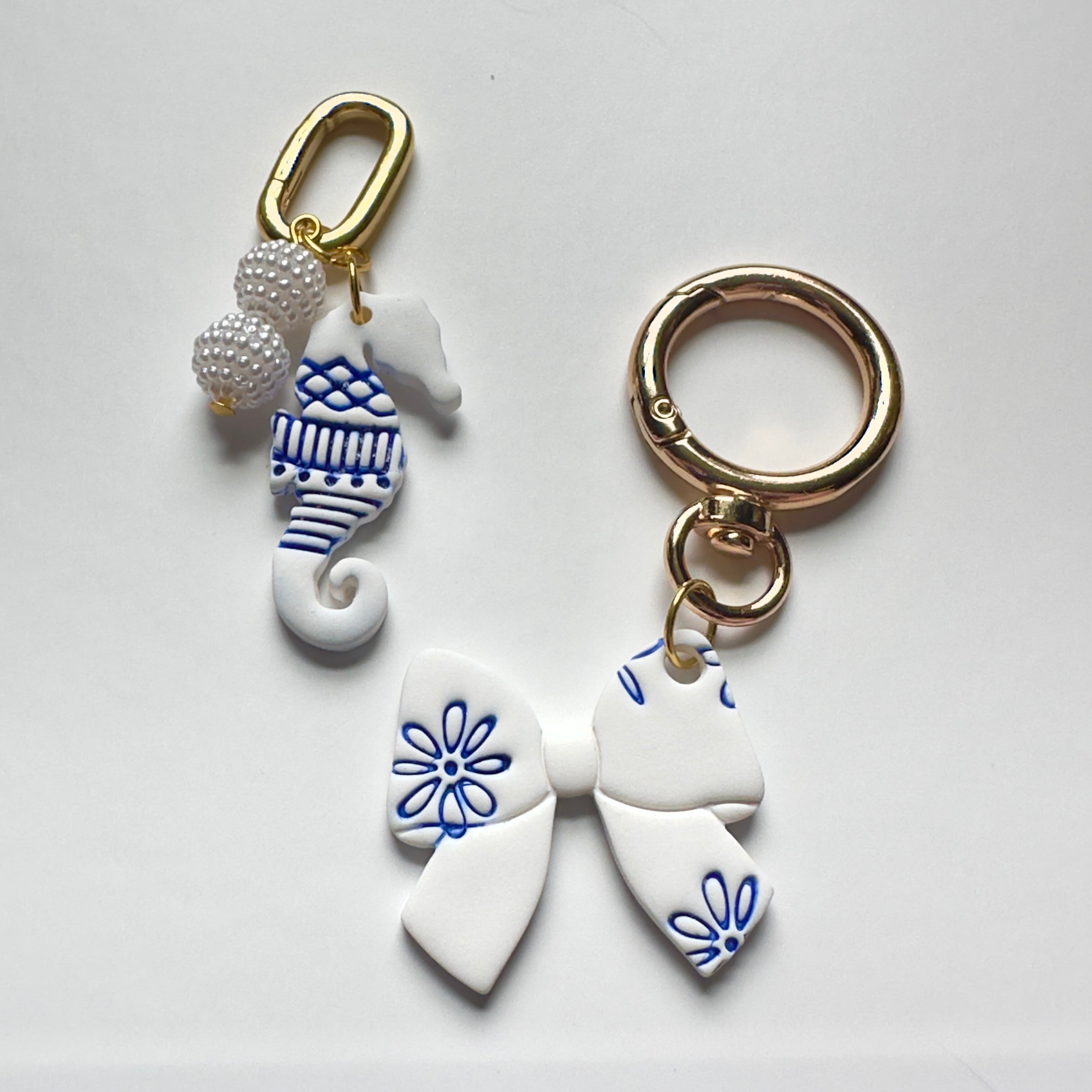 Blue Tide Seahorse Keychain Charm