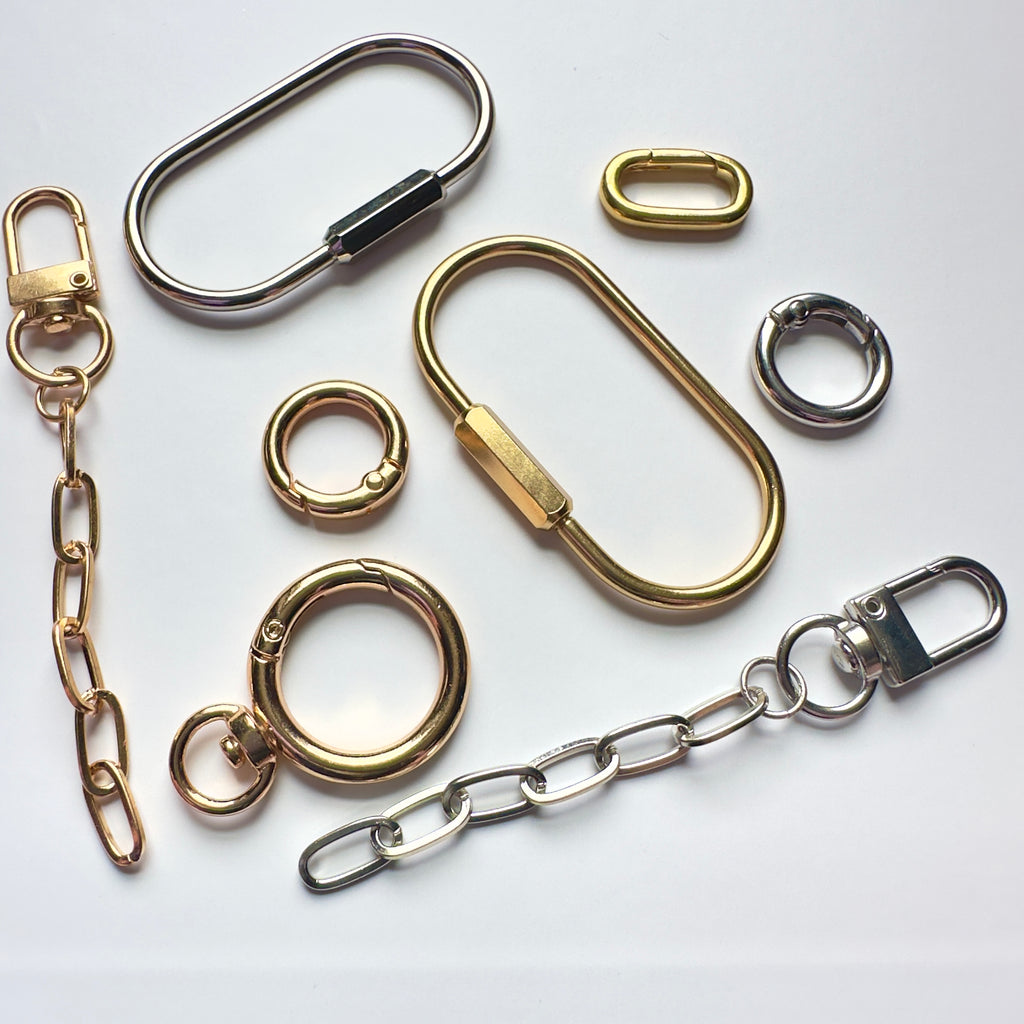 Solid Brass Oval Charm Holder Keychain