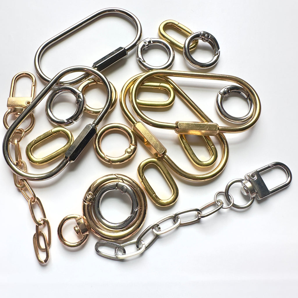 Solid Brass Oval Charm Holder Keychain