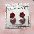 Modern Romance Stud Set - Red Blooms